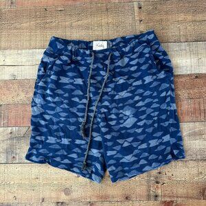 Koto Mens Size Large Blue Patterned Drawstring Shorts